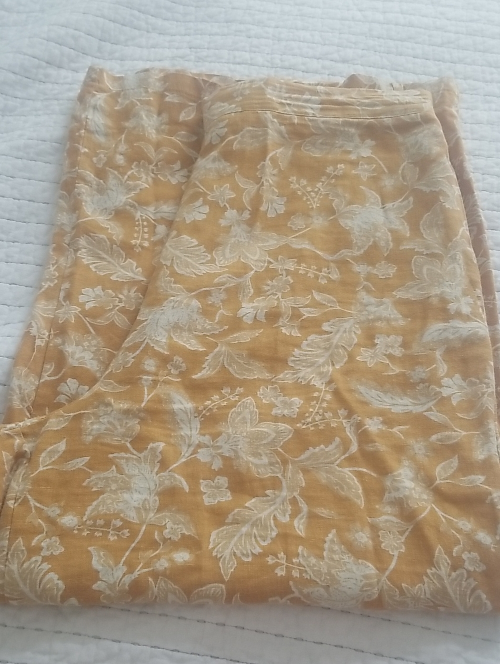 Floral Lace-Overlay Maxi Skirt in Mustard